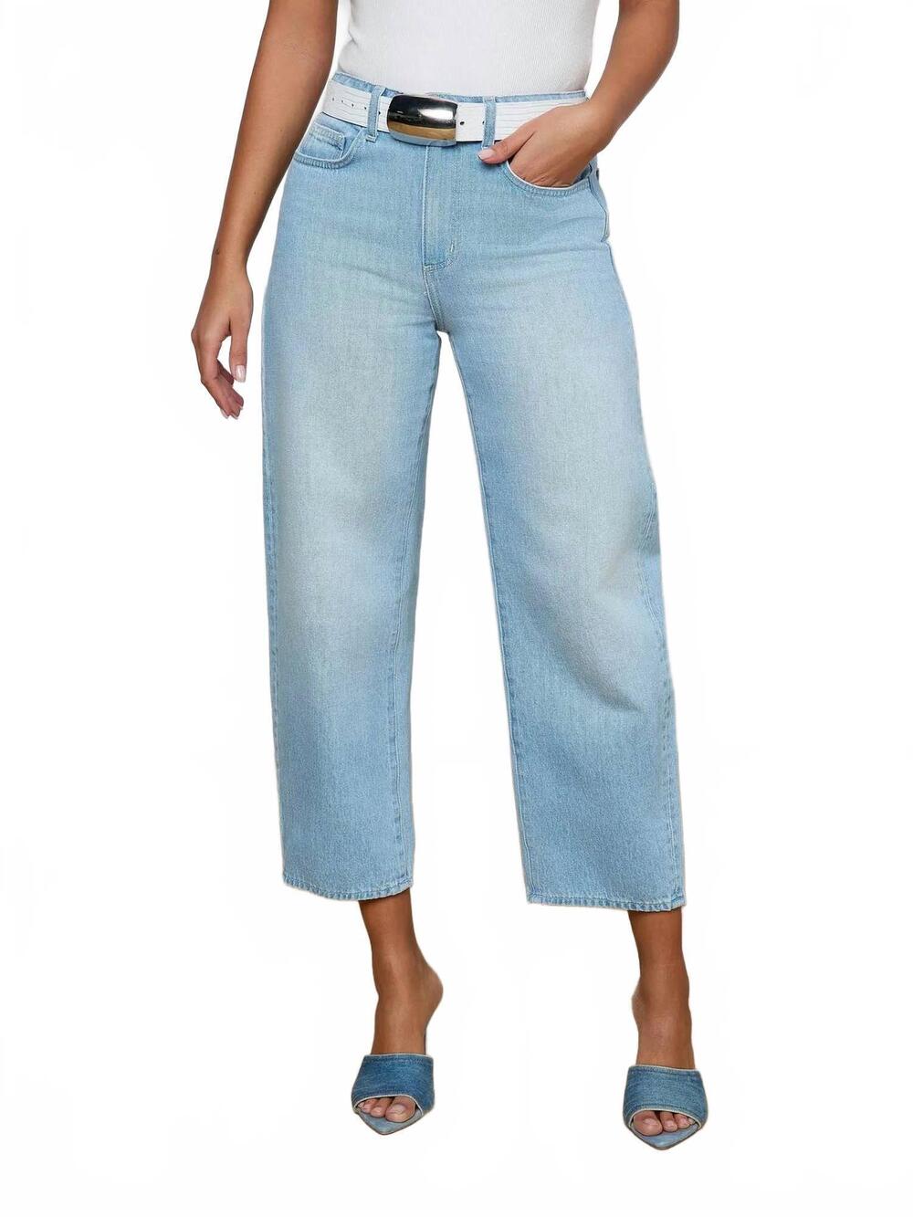 NEW L'AGENCE mallis bow-leg jeans in brea